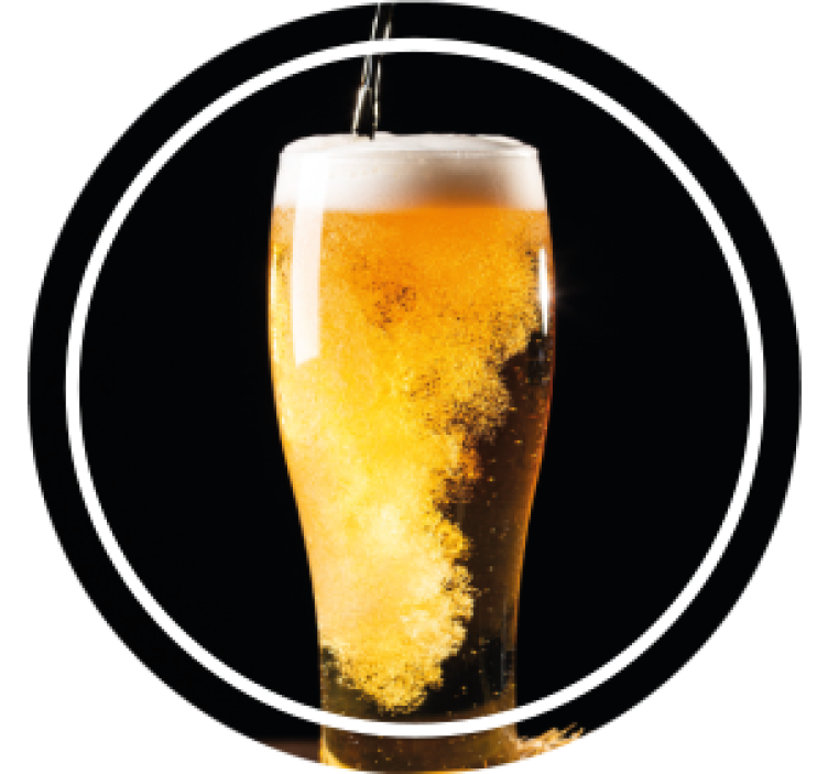 Dessous de verre bière bière pétillante dans un verre - TenStickers