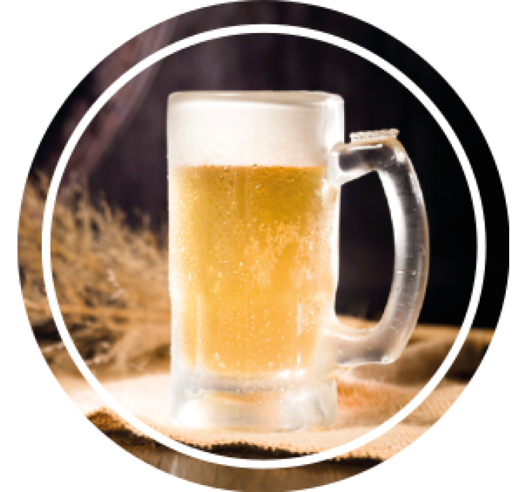 Dessous de verre bière mug glacé avec mousse - TenStickers