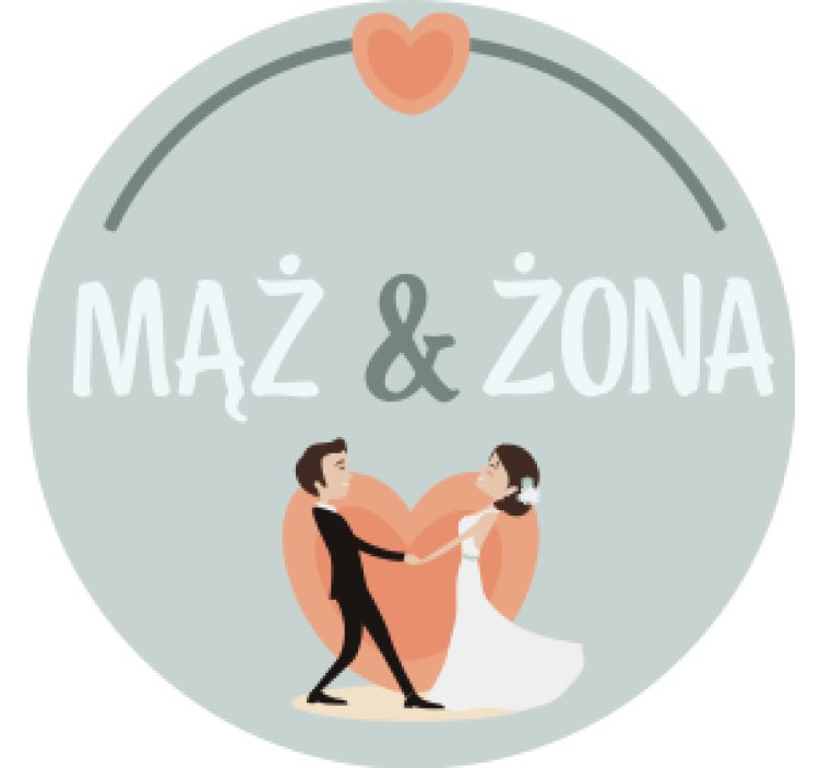 Dessous de verre mariage couple de mariés cœur - TenStickers