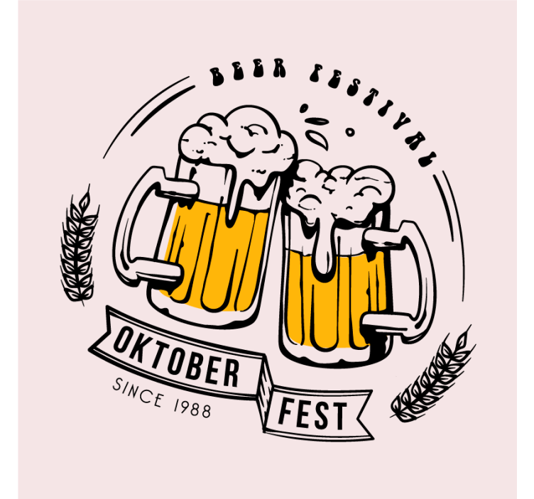 Dessous de verre bière oktober fest santé - TenStickers