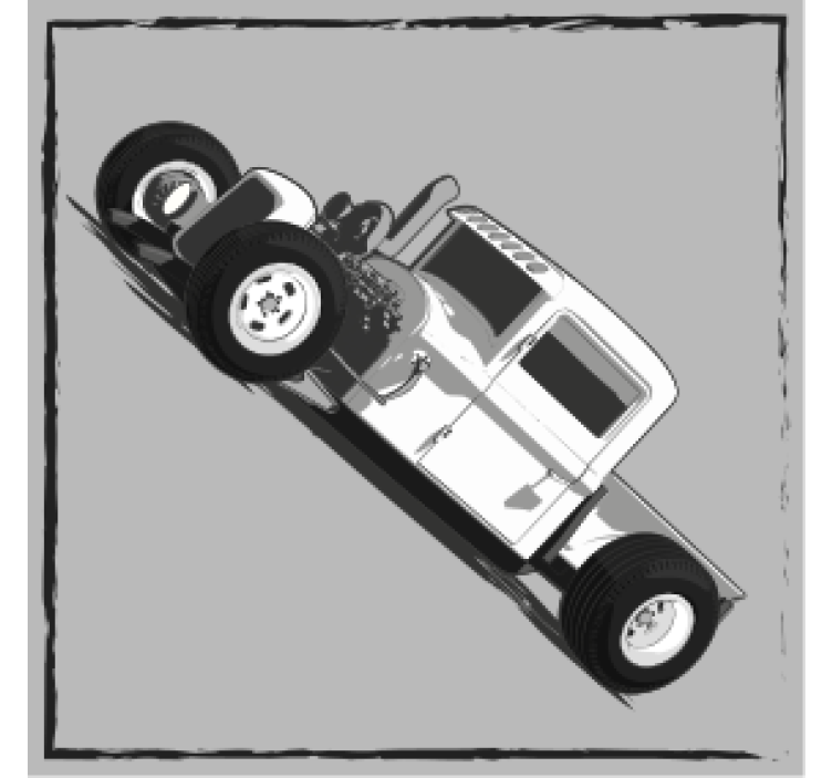 Dessous de verre geek illustration intemporelle de hot rod - TenStickers
