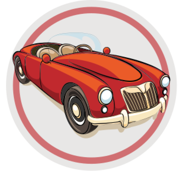 Dessous de verre geek voiture de sport rouge vintage - TenStickers