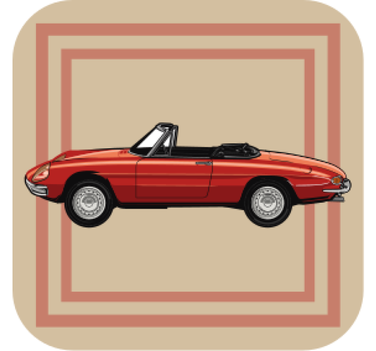 Dessous de verre vintage illustration de voiture classique - TenStickers