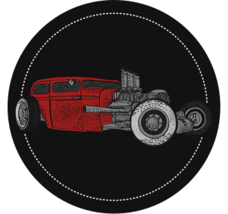 Dessous de verre vintage illustration de hot rod classique - TenStickers