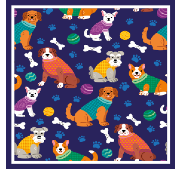 Dessous de verre personnalisable motifs de chiens colorés - TenStickers