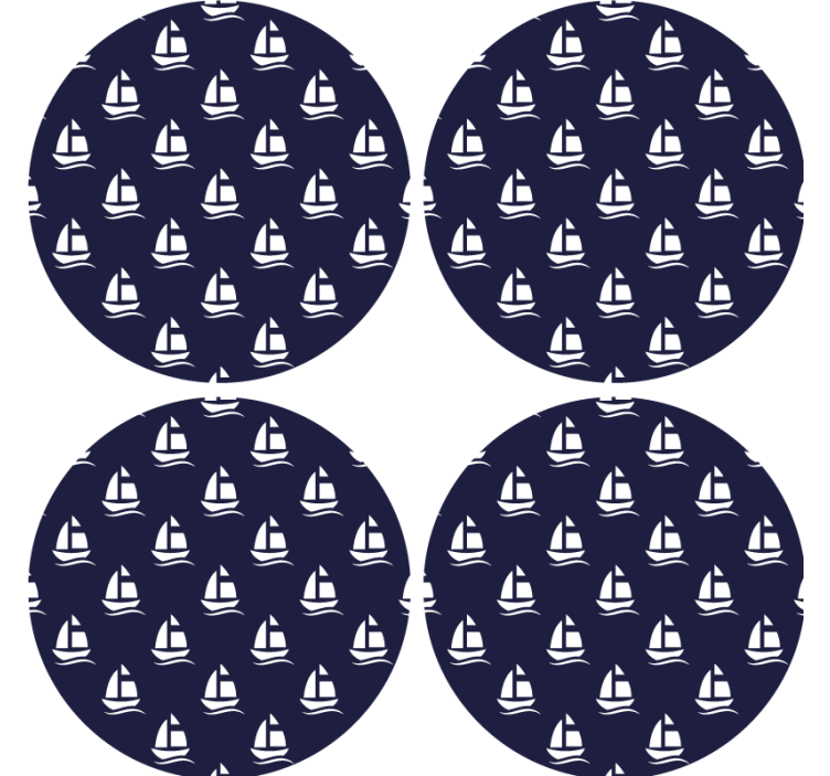 Dessous de verre bière motif bateau nautique - TenStickers