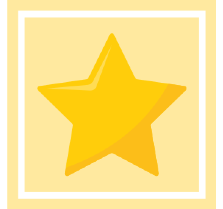 Dessous de verre moderne en forme d'étoile jaune bold - TenStickers