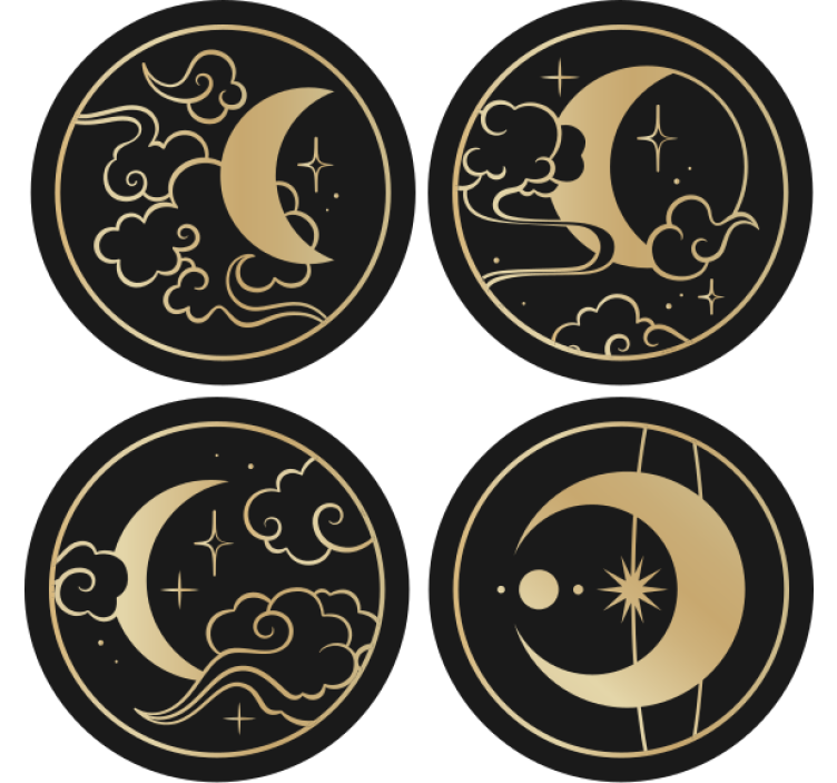 Dessous de verre geek motifs lunaires célestes - TenStickers