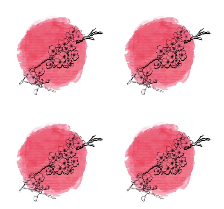 Dessous de verre contour floral sur rose - TenStickers