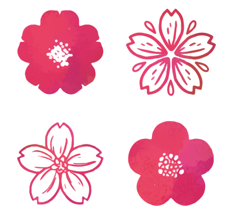 Dessous de verre moderne Éléments floraux roses - TenStickers