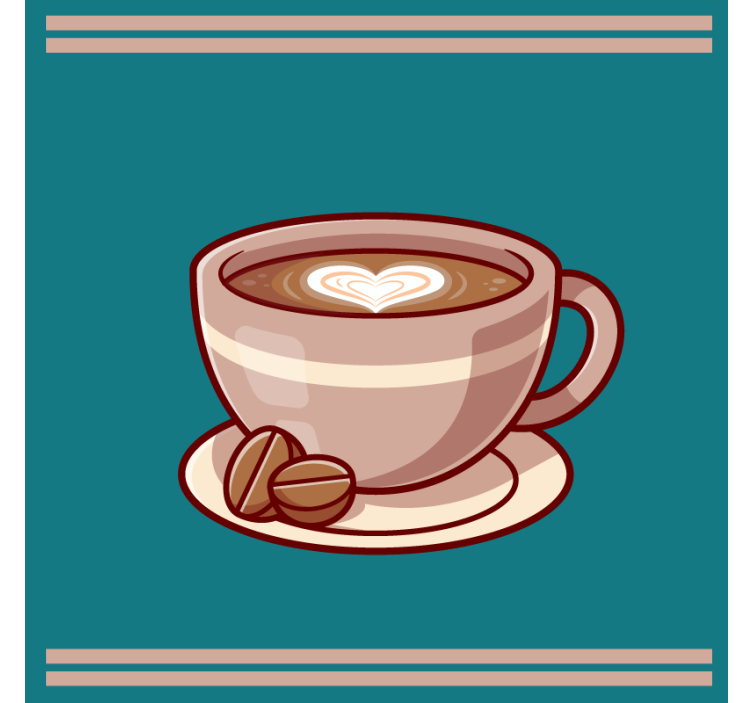 Dessous de verre moderne tasse à café avec cœur - TenStickers