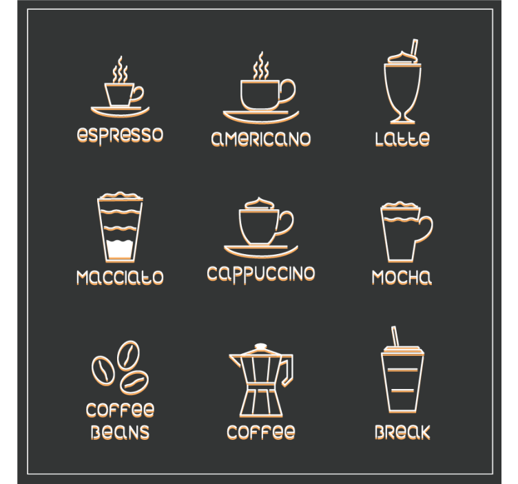 Dessous de verre citation carte des cafés et boissons - TenStickers