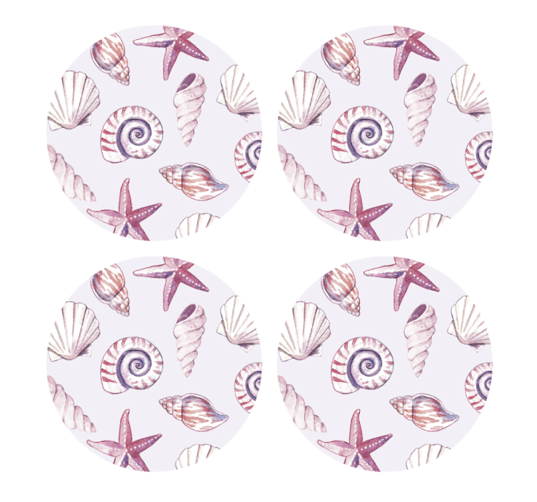 Dessous de verre geek motifs coquillages et étoiles de mer - TenStickers