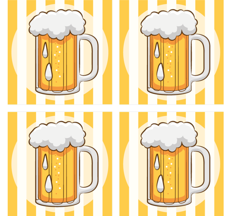 Dessous de verre bière mug de bière illustré - TenStickers
