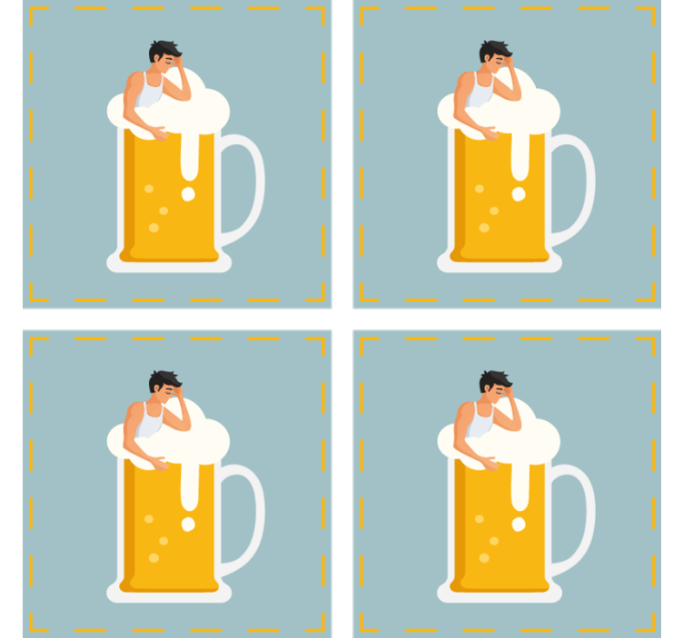 Dessous de verre bière illustration de mug relaxant - TenStickers