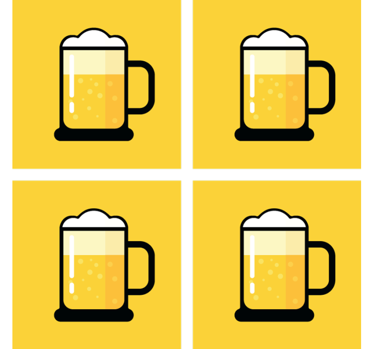Dessous de verre bière illustration de mug jaune - TenStickers