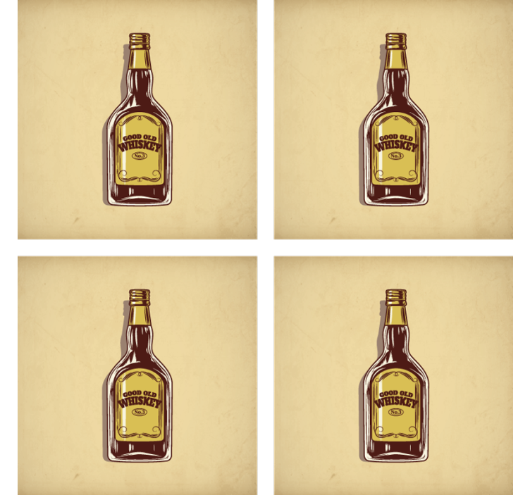 Dessous de verre bière bouteille de bon vieux whisky - TenStickers