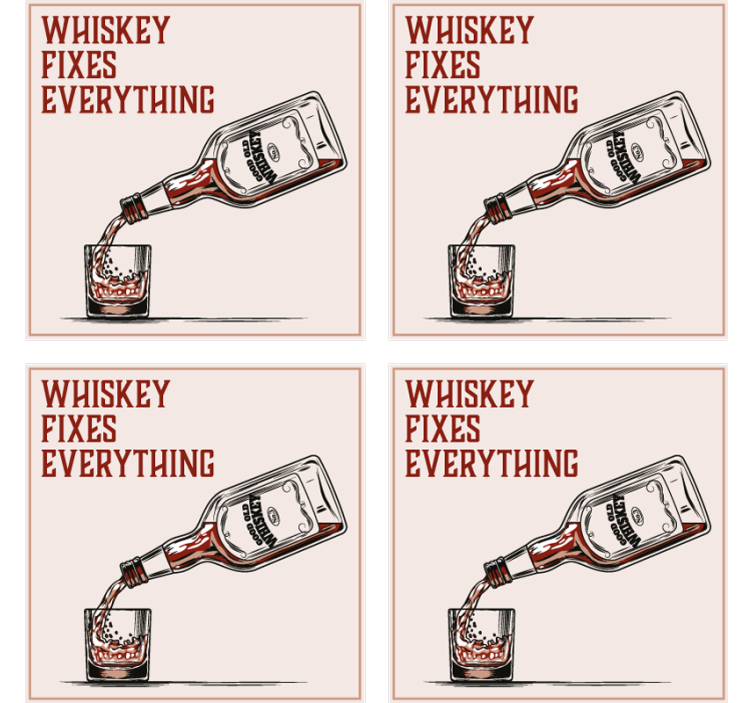 Dessous de verre citation visuel whisky en train de verser - TenStickers