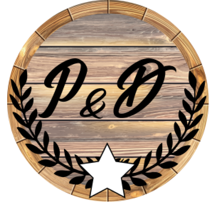 Dessous de verre personnalisable initiales en fût bois - TenStickers