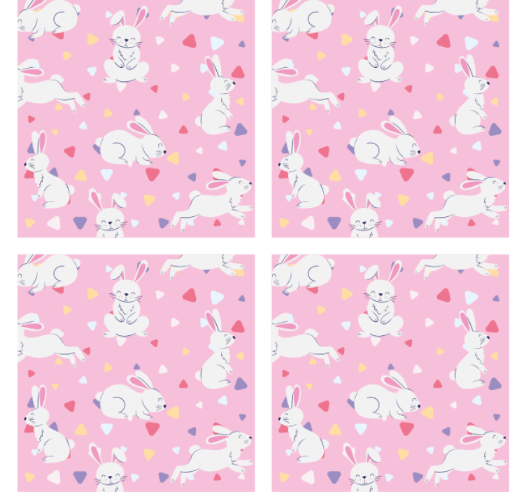 Dessous de verre personnalisable motifs de lapins ludiques - TenStickers