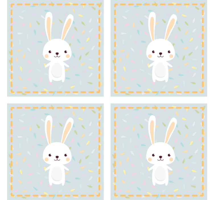 Dessous de verre geek personnage de lapin mignon - TenStickers
