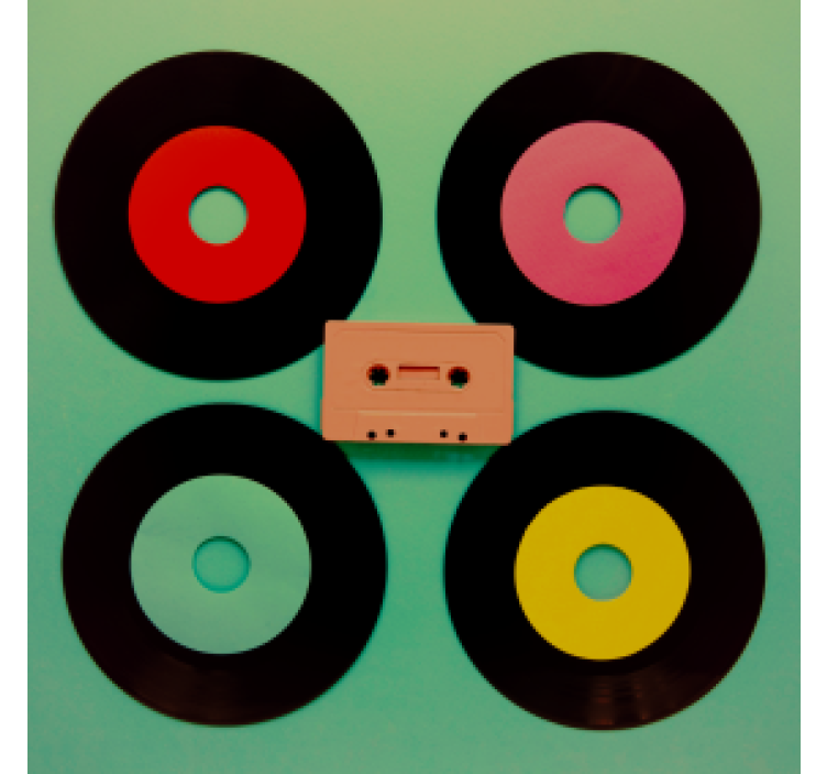 Dessous de verre geek set de disques vinyles rétro - TenStickers