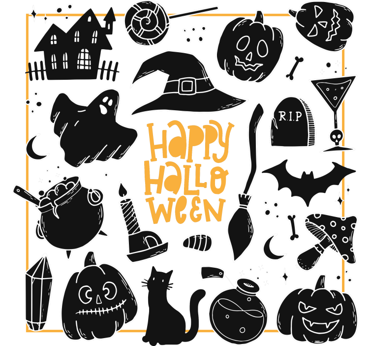 Dessous de verre halloween illustrations effrayantes - TenStickers