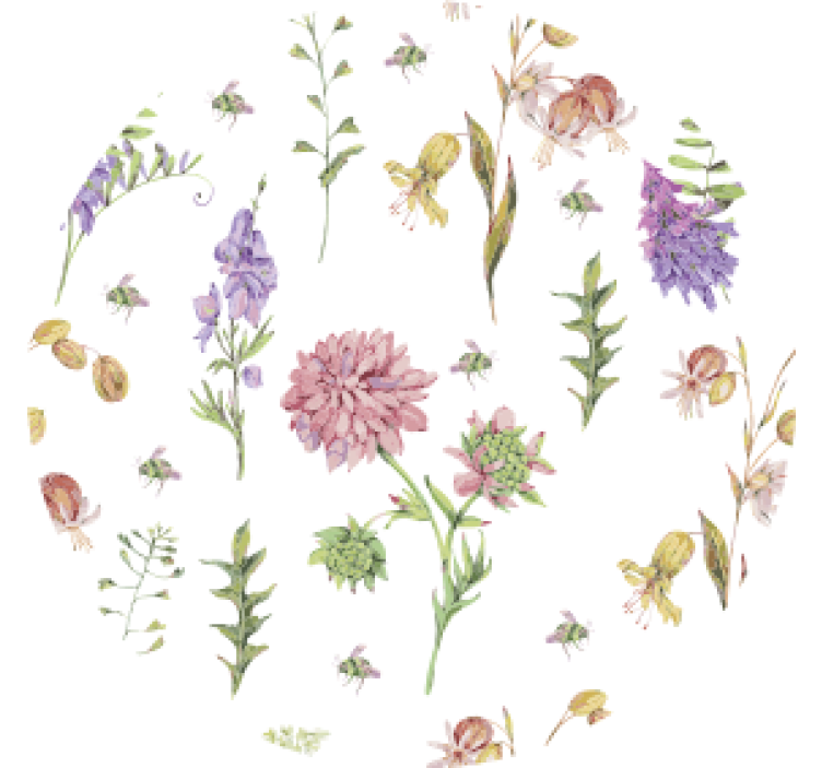 Dessous de verre avec motifs floraux élégants - TenStickers