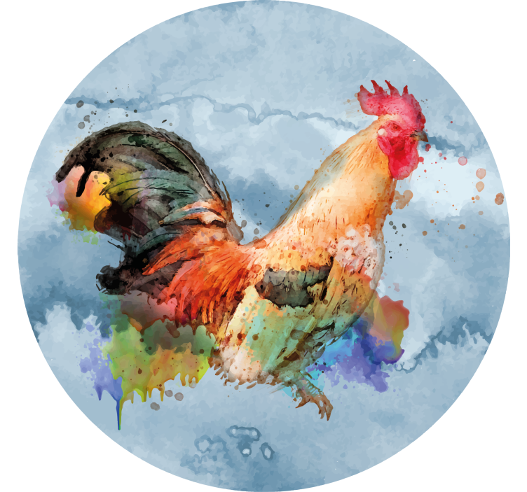 Dessous de verre geek illustration de coq vibrant - TenStickers