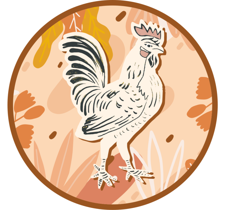 Dessous de verre geek illustration de coq stylisée - TenStickers