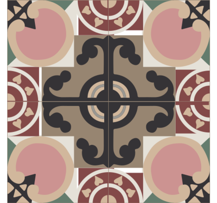 Dessous de verre carreaux motifs géométriques complexes - TenStickers