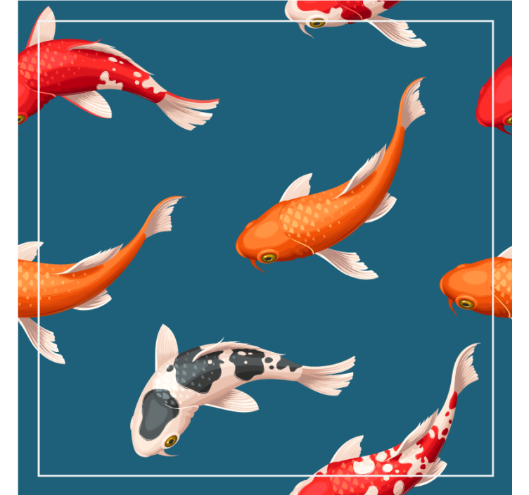 Dessous de verre moderne motif de carpes colorées - TenStickers