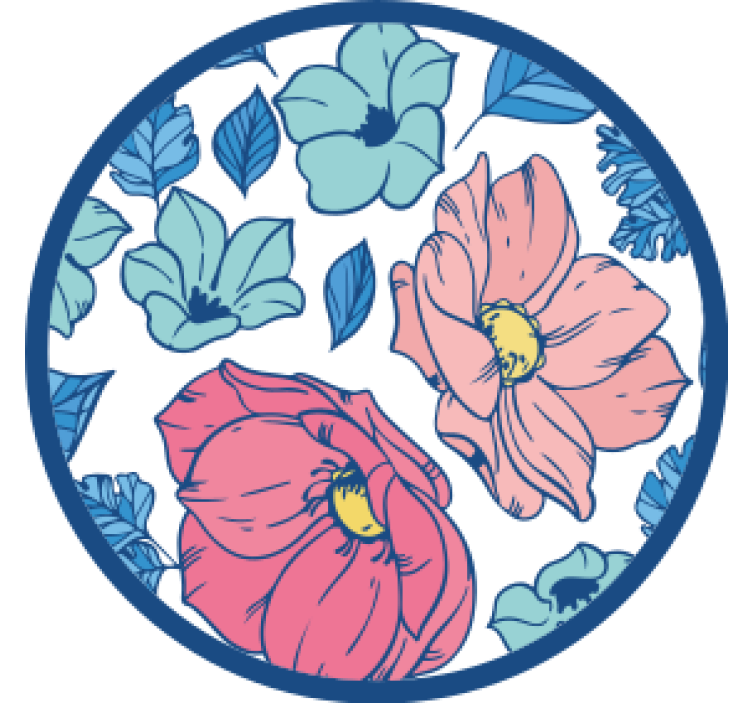 Dessous de verre moderne motif floral circulaire - TenStickers