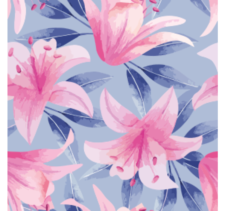 Dessous de verre motif floral avec lys roses - TenStickers