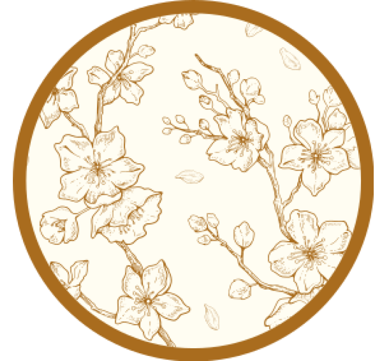 Dessous de verre vintage en bois gravé floral - TenStickers
