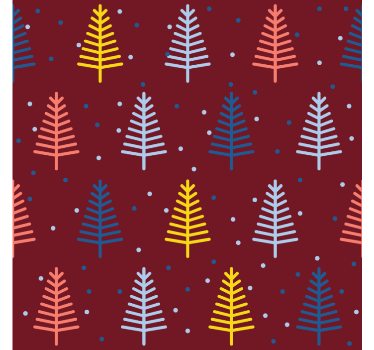 Dessous de verre arbres noël dessinés à la main - TenStickers