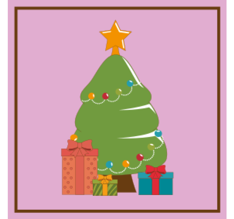Dessous de verre noël cadeaux décoratifs sapin - TenStickers