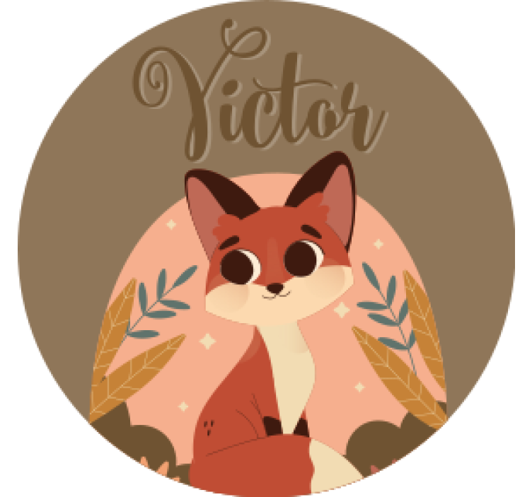Dessous de verre personnalisable personnage renard mignon - TenStickers