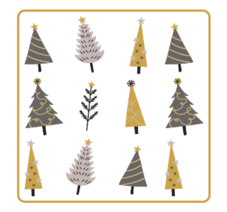 Dessous de verre noël arbres de noël stylisés - TenStickers