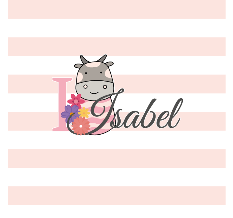 Dessous de verre personnalisable design vache florale - TenStickers
