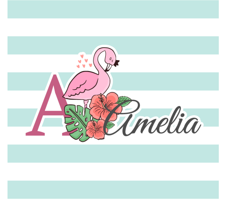 Dessous de verre personnalisable flamant floral - TenStickers
