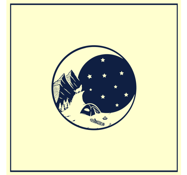 Dessous de verre moderne scène de nuit en montagne - TenStickers