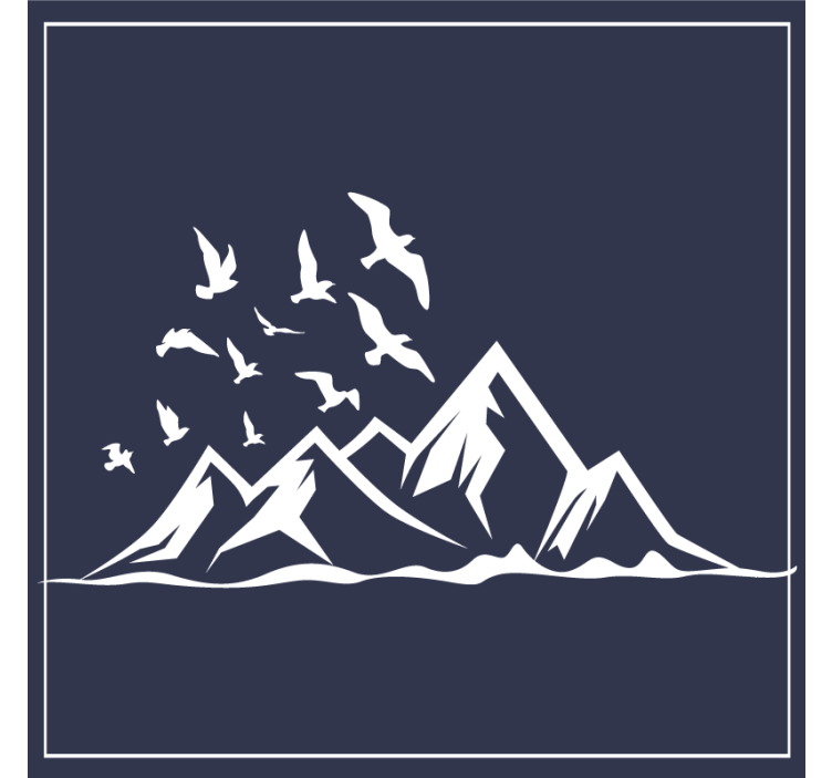 Dessous de verre silhouette de paysage montagneux - TenStickers