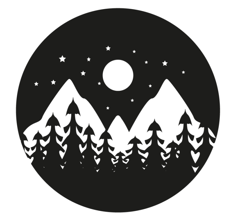 Dessous de verre paysage de montagne nocturne - TenStickers