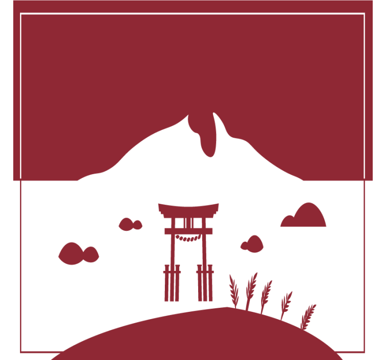 Dessous de verre geek portique torii de montagne - TenStickers