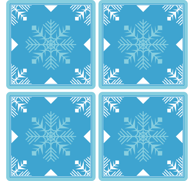 Dessous de verre noel Tons bleus de flocons de neige - TenStickers