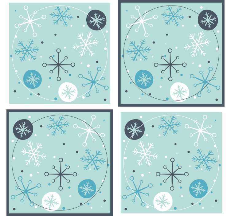Dessous de verre Noël flocons bleus et blancs - TenStickers