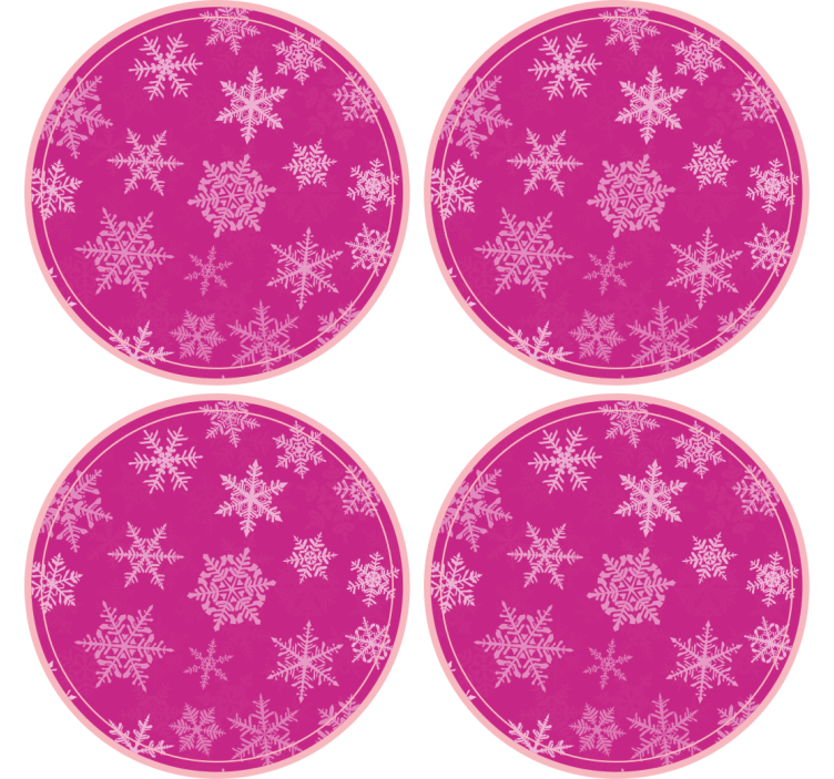 Dessous de verre noël plateau rond à motifs flocons - TenStickers