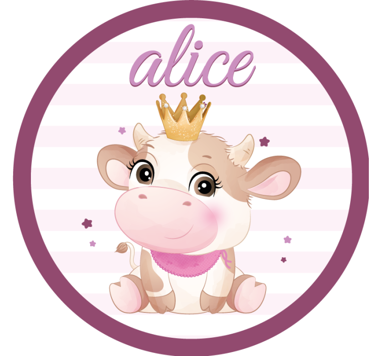 Dessous de verre personnalisable personnage vache adorable - TenStickers