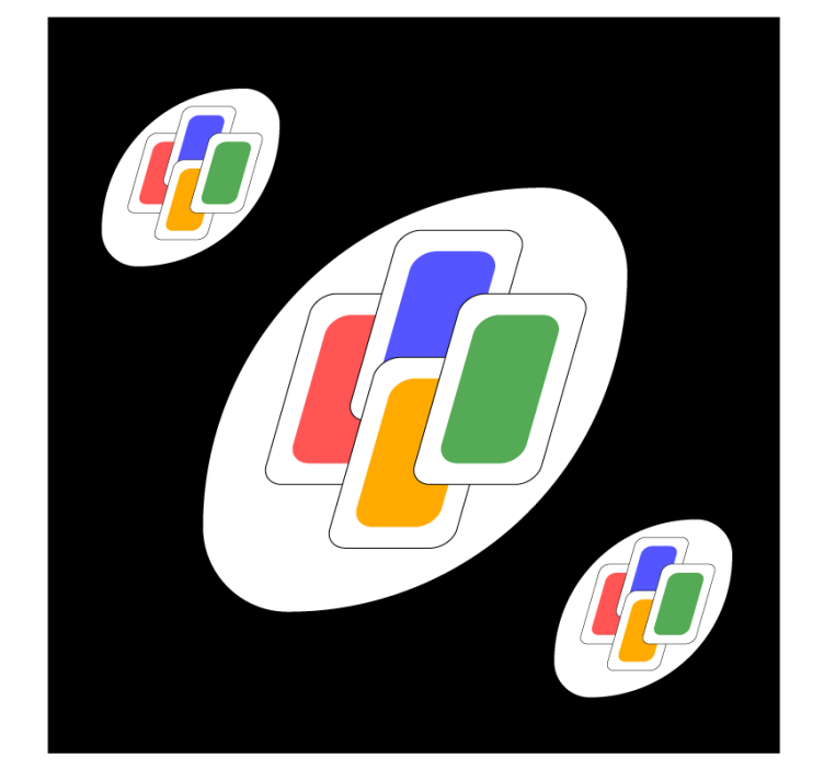 Dessous de verre geek formes colorées superposées - TenStickers